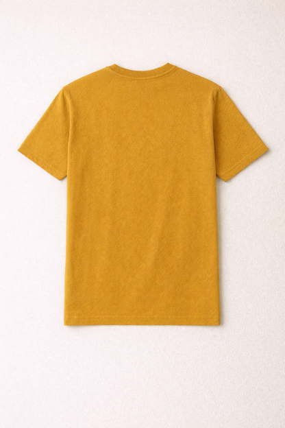 Mustard Yellow Bio-Washed 100% Cotton Super Combed T-Shirt (180 GSM) | Premium Quality | Soft & Breathable