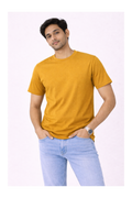 Mustard Yellow Bio-Washed 100% Cotton Super Combed T-Shirt (180 GSM)