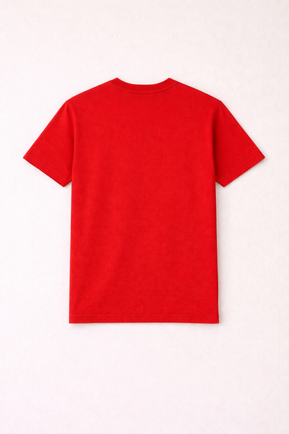 Red Bio-Washed 100% Cotton Super Combed T-Shirt (180 GSM) | Premium Quality | Soft & Breathable