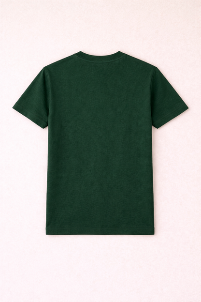 Bottle Green Bio-Washed 100% Cotton Super Combed T-Shirt (180 GSM) | Premium Quality | Soft & Breathable