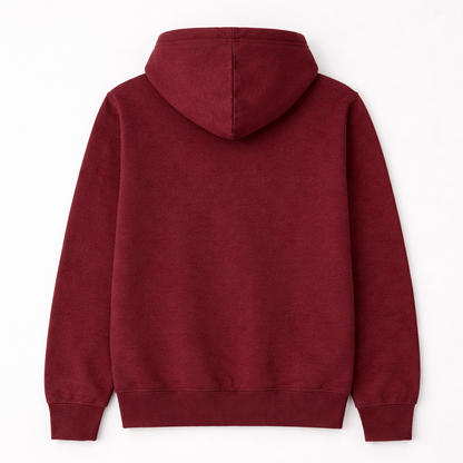 320 GSM Premium Cotton Brushed Loopknit Hoodie | 88% Cotton 12% Polyester | Soft Winter Wear - Maroon