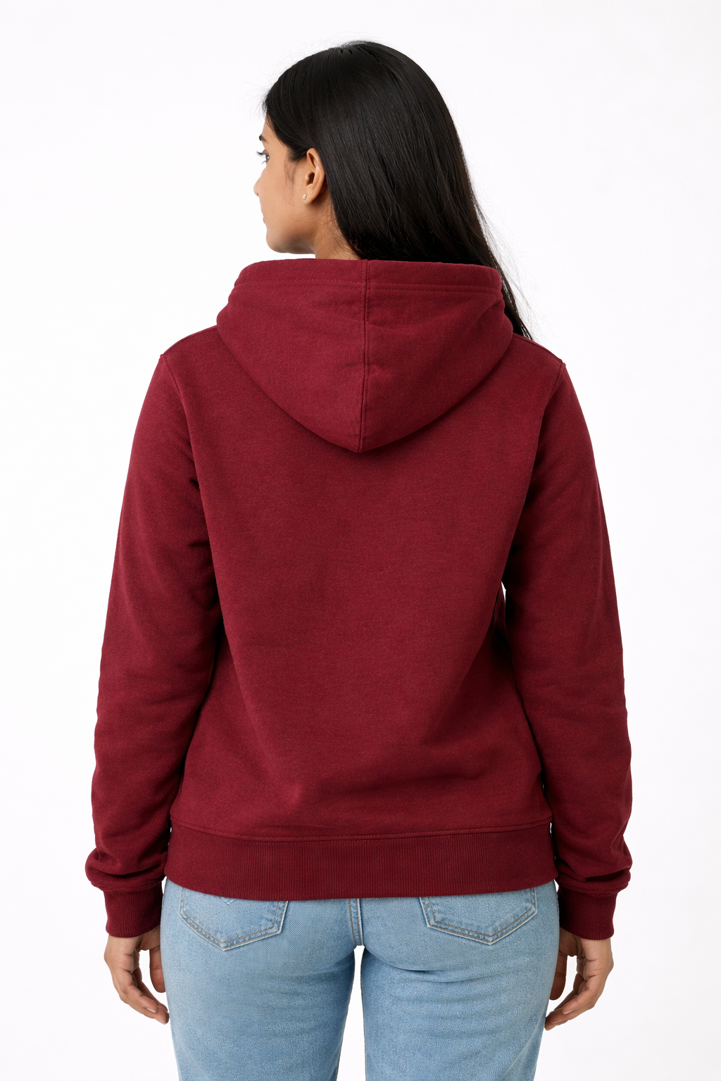 320 GSM Premium Cotton Brushed Loopknit Hoodie | 88% Cotton 12% Polyester | Soft Winter Wear - Maroon