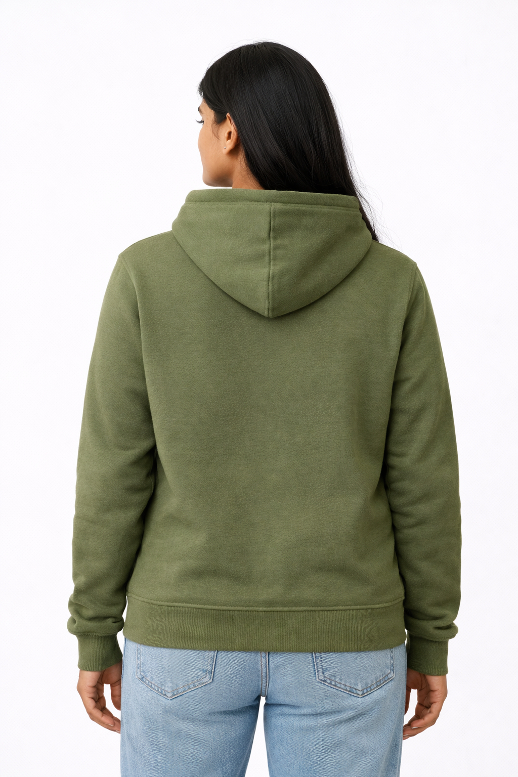 320 GSM Premium Cotton Brushed Loopknit Hoodie | 88% Cotton 12% Polyester | Soft Winter Wear - Army Green