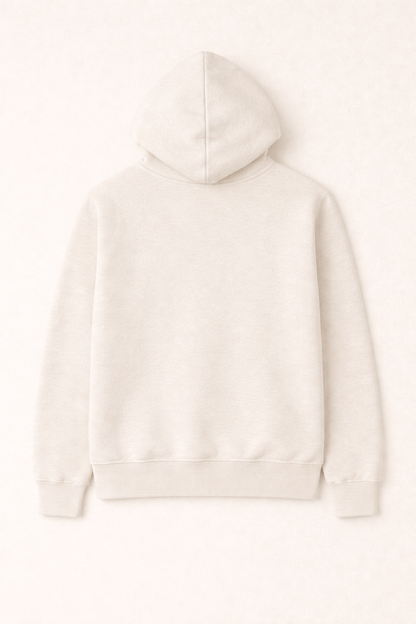 320 GSM Premium Cotton Brushed Loopknit Hoodie | 88% Cotton 12% Polyester | Soft Winter Wear - Off White