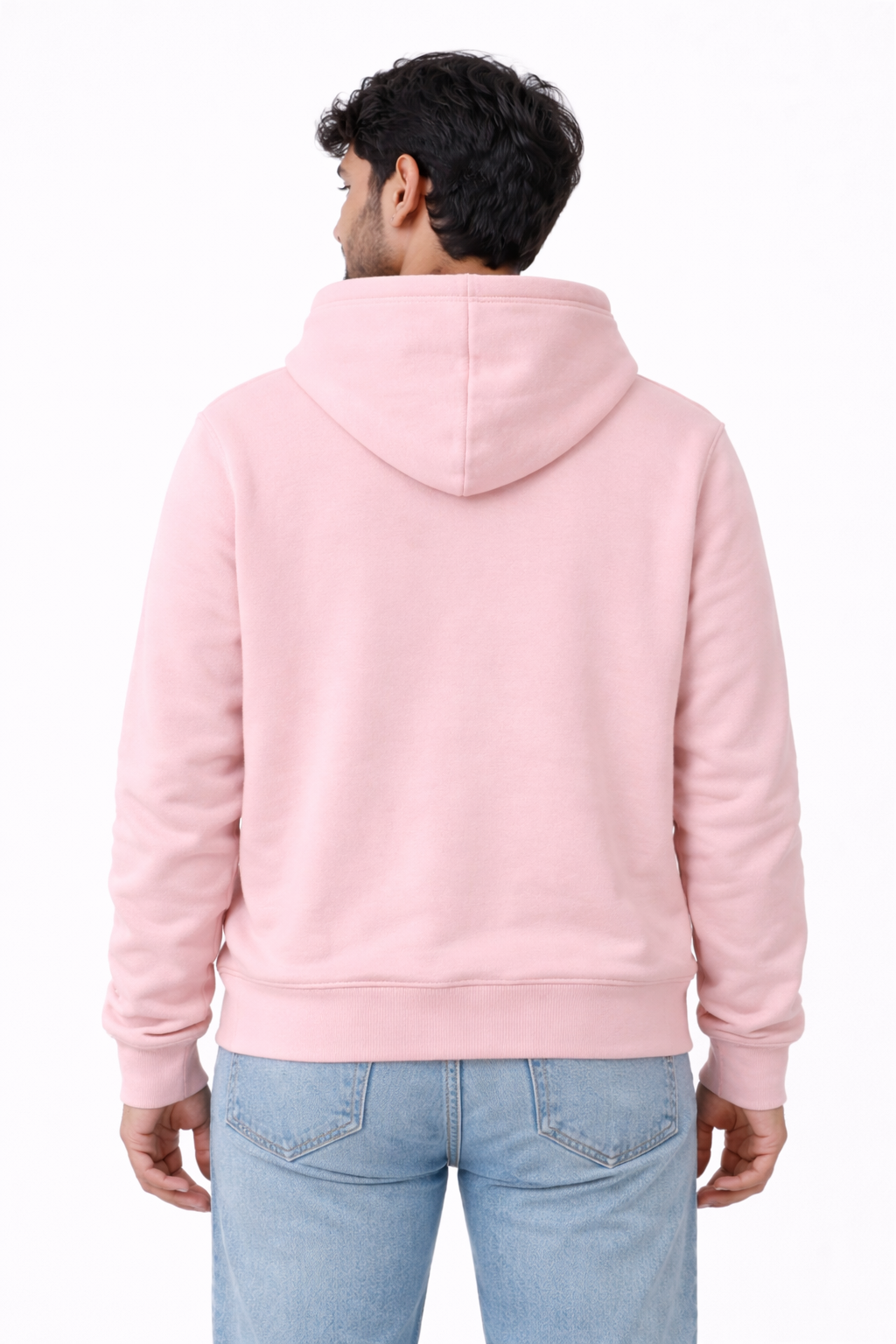 320 GSM Premium Cotton Brushed Loopknit Hoodie | 88% Cotton 12% Polyester | Soft Winter Wear - Baby Pink