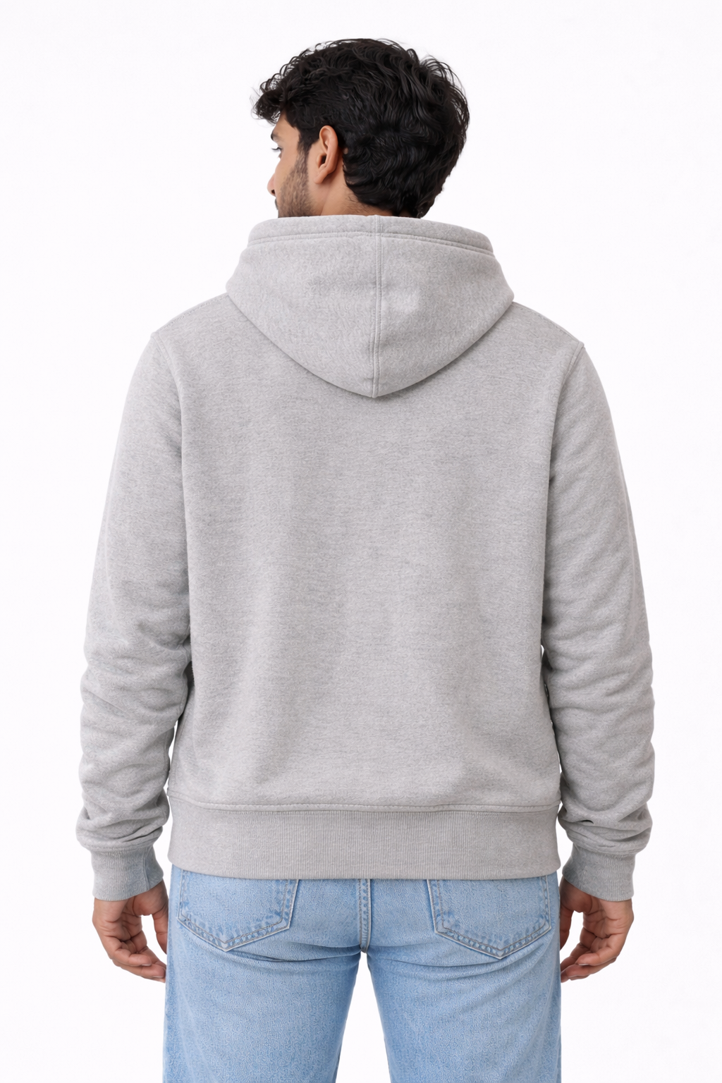 320 GSM Premium Cotton Brushed Loopknit Hoodie | 88% Cotton 12% Polyester | Soft Winter Wear - Grey