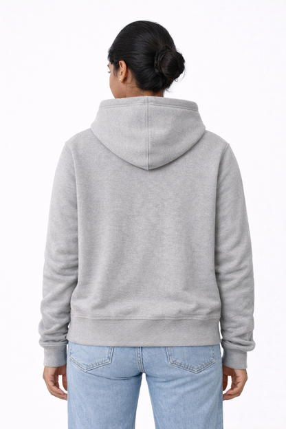 320 GSM Premium Cotton Brushed Loopknit Hoodie | 88% Cotton 12% Polyester | Soft Winter Wear - Grey