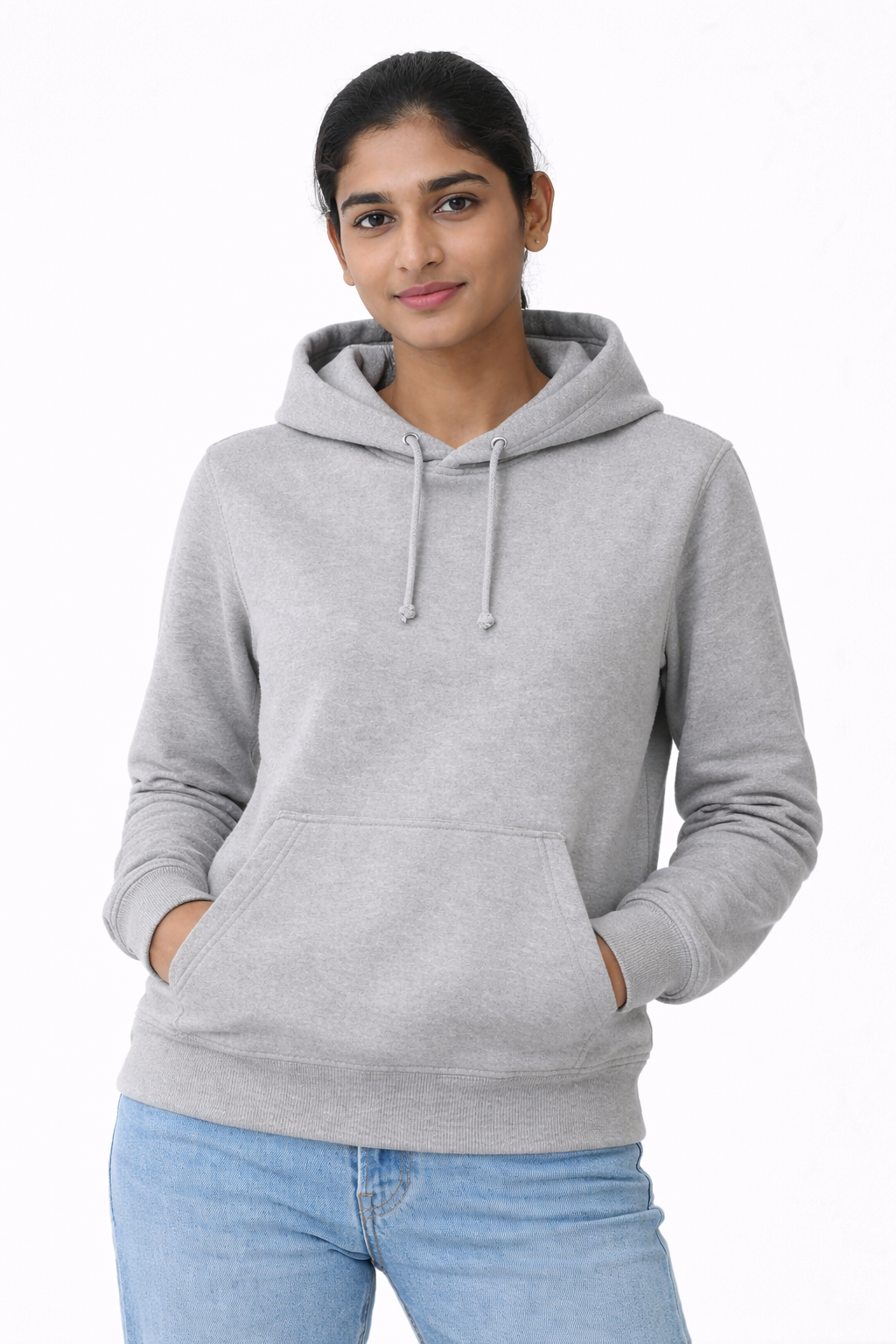 320 GSM Premium Cotton Brushed Loopknit Hoodie | 88% Cotton 12% Polyester | Soft Winter Wear - Grey