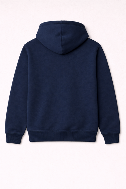 320 GSM Premium Cotton Brushed Loopknit Hoodie | 88% Cotton 12% Polyester | Soft Winter Wear - Navy Blue