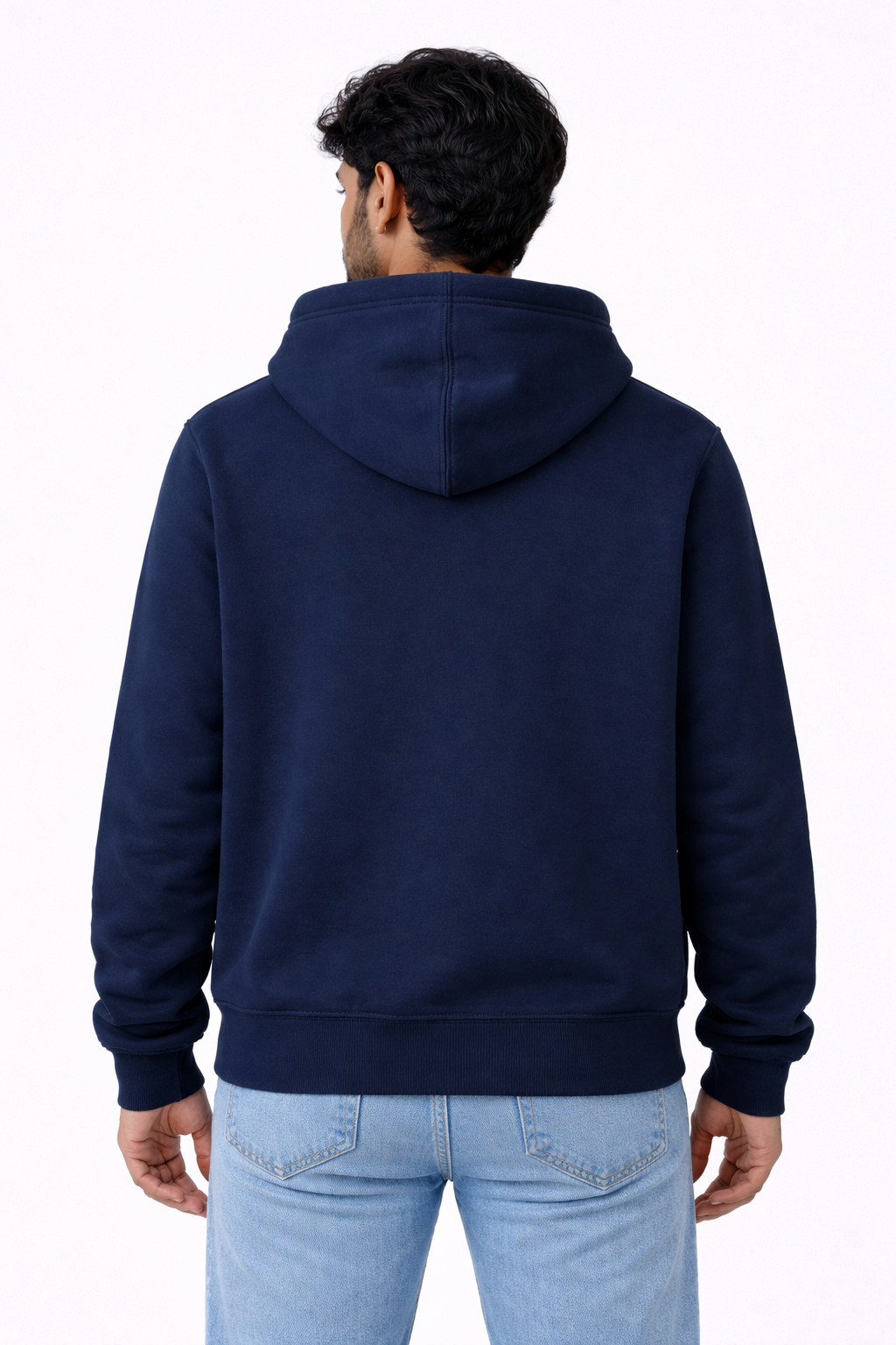320 GSM Premium Cotton Brushed Loopknit Hoodie | 88% Cotton 12% Polyester | Soft Winter Wear - Navy Blue