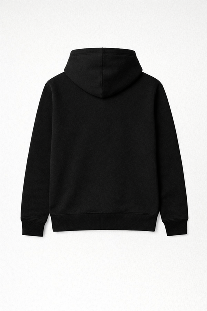 320 GSM Premium Cotton Brushed Loopknit Hoodie | 88% Cotton 12% Polyester | Soft Winter Wear - Black