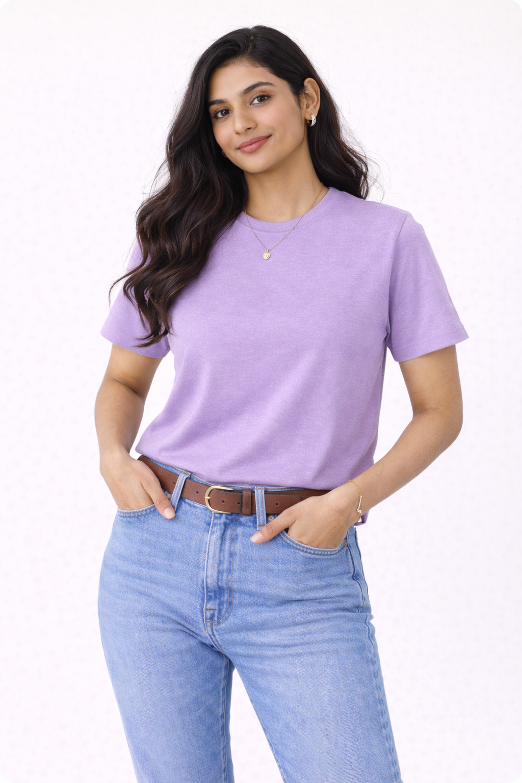 Lavender Bio-Washed 100% Cotton Super Combed T-Shirt (180 GSM) | Premium Quality | Soft & Breathable
