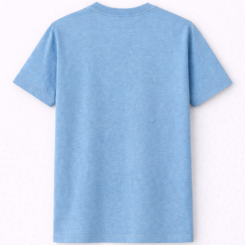 Sky Blue Bio-Washed 100% Cotton Super Combed T-Shirt (180 GSM)