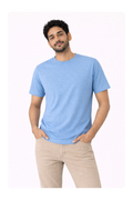 Sky Blue Bio-Washed 100% Cotton Super Combed T-Shirt (180 GSM)