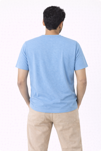 Sky Blue Bio-Washed 100% Cotton Super Combed T-Shirt (180 GSM) | Premium Quality | Soft & Breathable