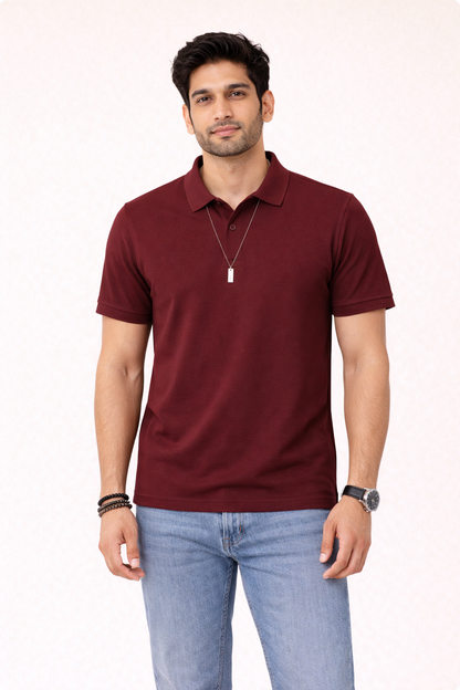 Maroon Honey Combo Men’s Polo T-Shirt Pack | 100% Cotton Super Combed | Premium Matty Fabric | Regular Fit