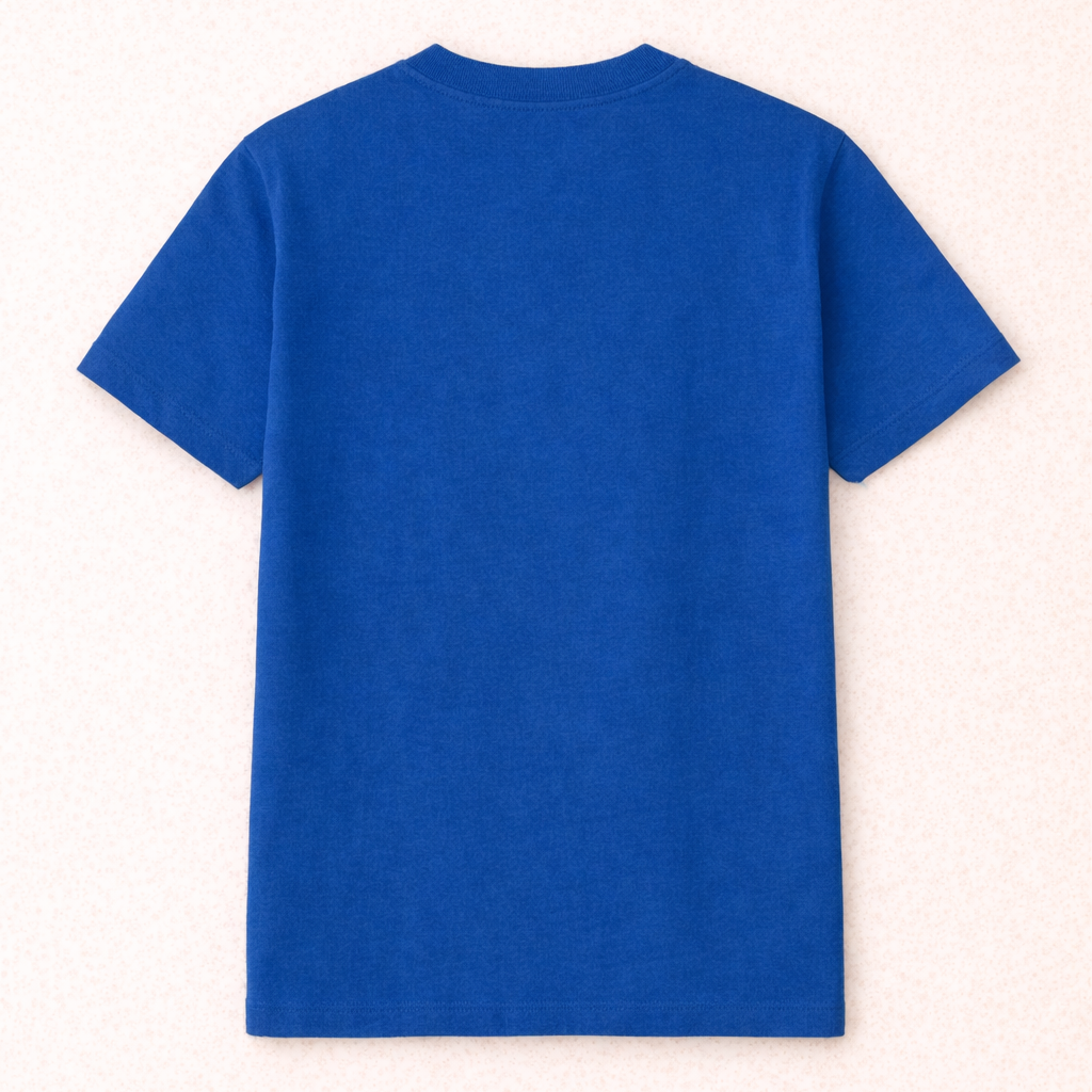 Royal Blue Bio-Washed 100% Cotton Super Combed T-Shirt (180 GSM)