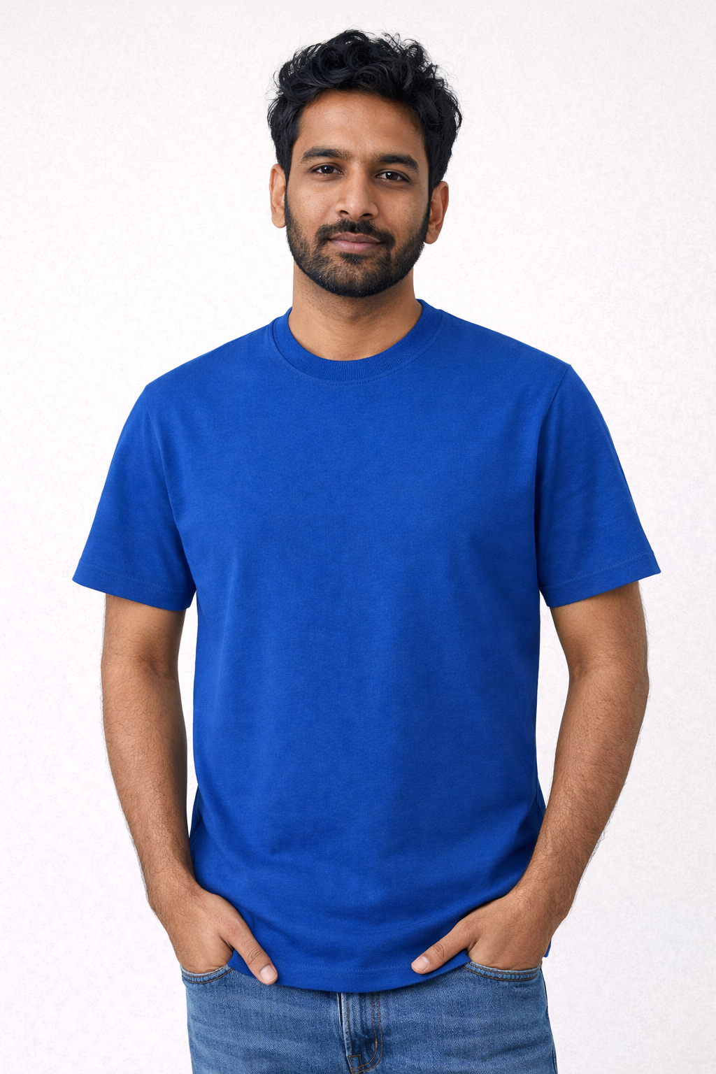Royal Blue Bio-Washed 100% Cotton Super Combed T-Shirt (180 GSM) | Premium Quality | Soft & Breathable