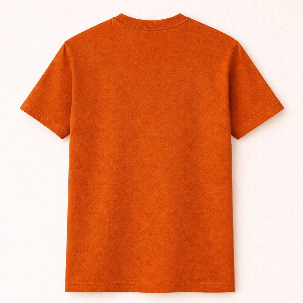 Orange Bio-Washed 100% Cotton Super Combed T-Shirt (180 GSM) | Premium Quality | Soft & Breathable