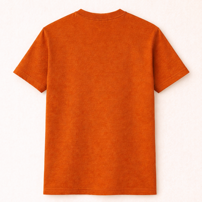 Orange Bio-Washed 100% Cotton Super Combed T-Shirt (180 GSM) | Premium Quality | Soft & Breathable