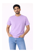 Lavender Bio-Washed 100% Cotton Super Combed T-Shirt (180 GSM)