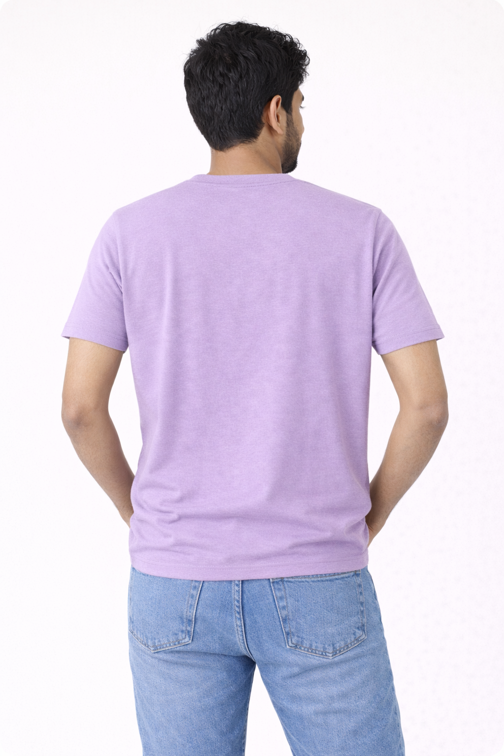 Lavender Bio-Washed 100% Cotton Super Combed T-Shirt (180 GSM)