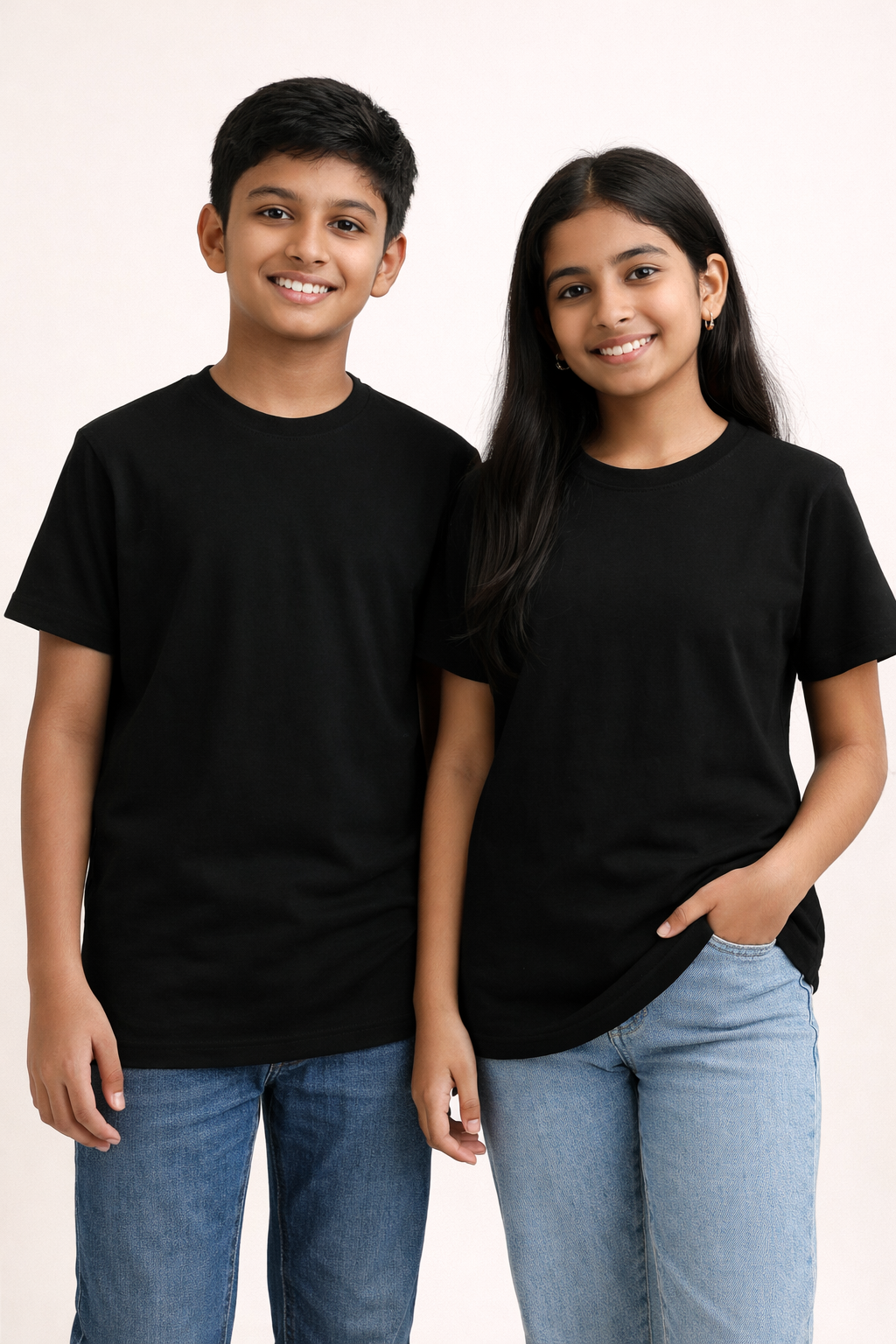 Black - Kids Premium Cotton T-Shirt – 180 GSM Super Combed | Soft, Durable & Everyday Comfort