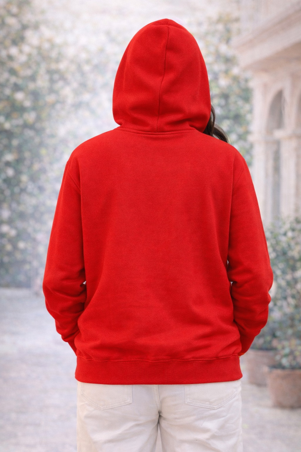 320 GSM Premium Cotton Brushed Loopknit Hoodie | 88% Cotton 12% Polyester | Soft Winter Wear - Red