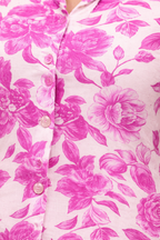 Women’s Pink Floral Printed Kurta Set – Premium Soft Cotton | 2-Piece Set