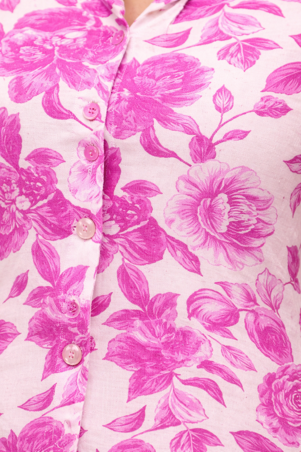 Women’s Pink Floral Printed Kurta Set – Premium Soft Cotton | 2-Piece Set