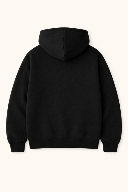 Heavy Oversized Hoodie – 430 GSM Cotton Brushed Loop knit (88% Cotton / 12% Polyester) - Black