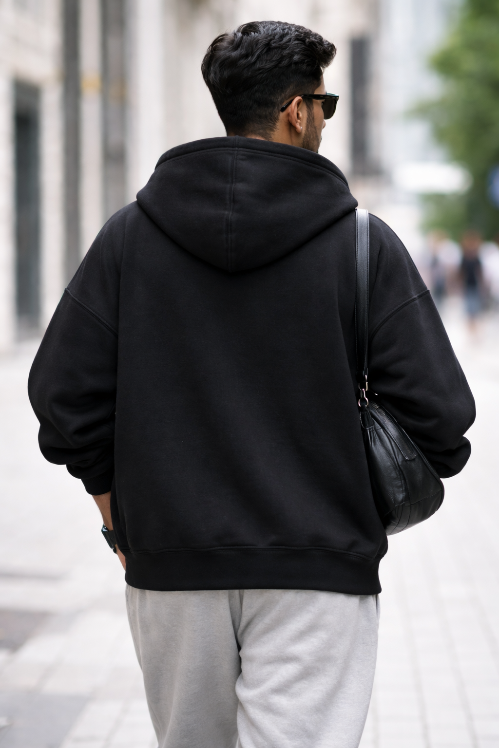 Heavy Oversized Hoodie – 430 GSM Cotton Brushed Loop knit- Black