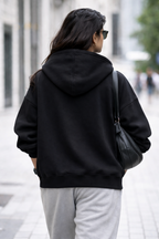 Heavy Oversized Hoodie – 430 GSM Cotton Brushed Loop knit - Black