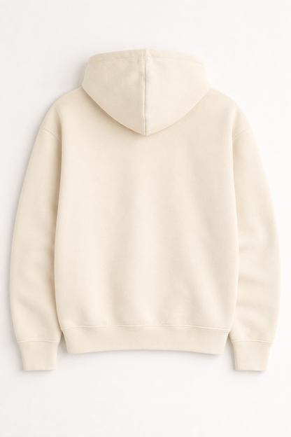 Heavy Oversized Hoodie – 430 GSM Cotton Brushed Loop knit (88% Cotton / 12% Polyester) - Off White