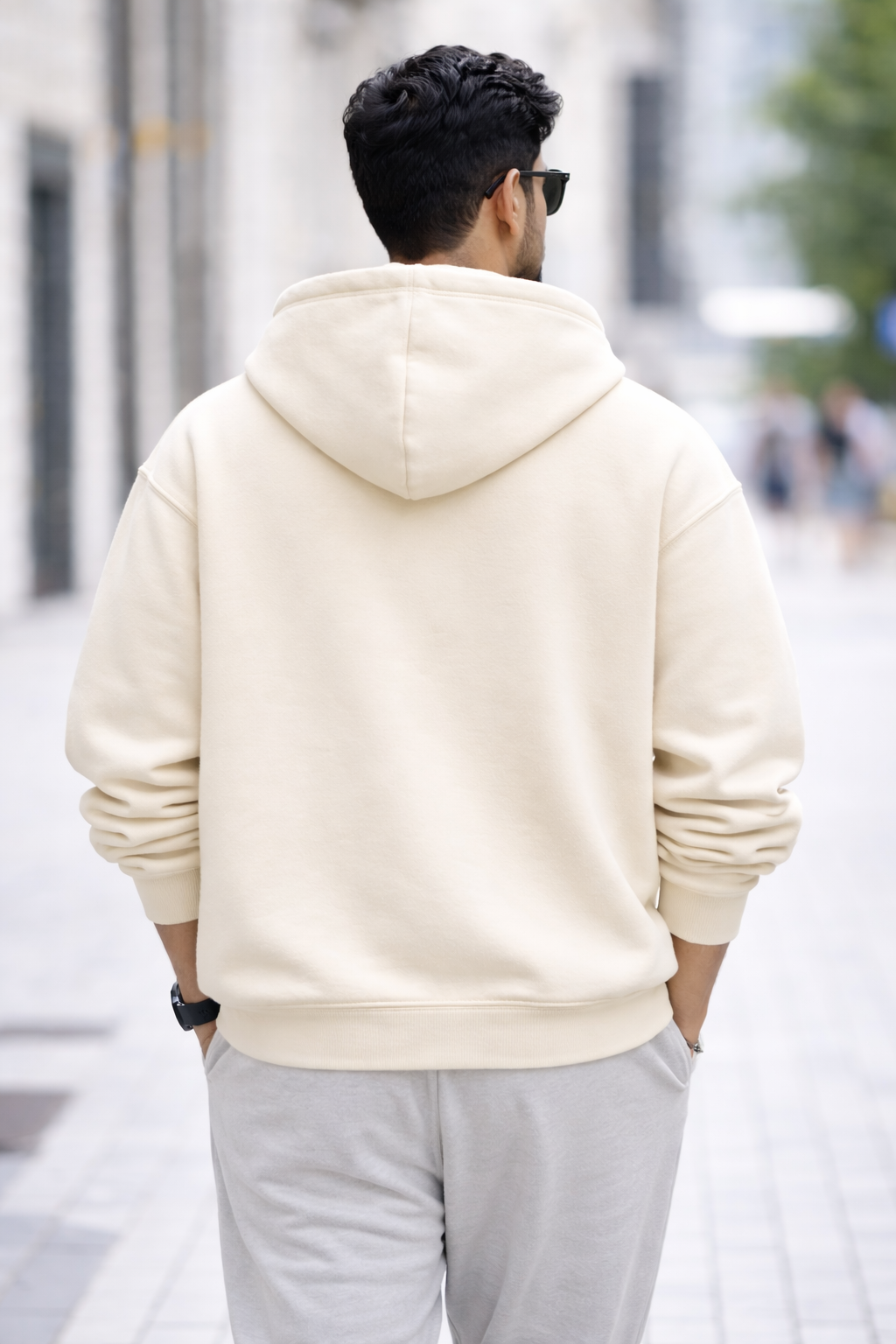 Heavy Oversized Hoodie – 430 GSM Cotton Brushed Loop knit - Off White