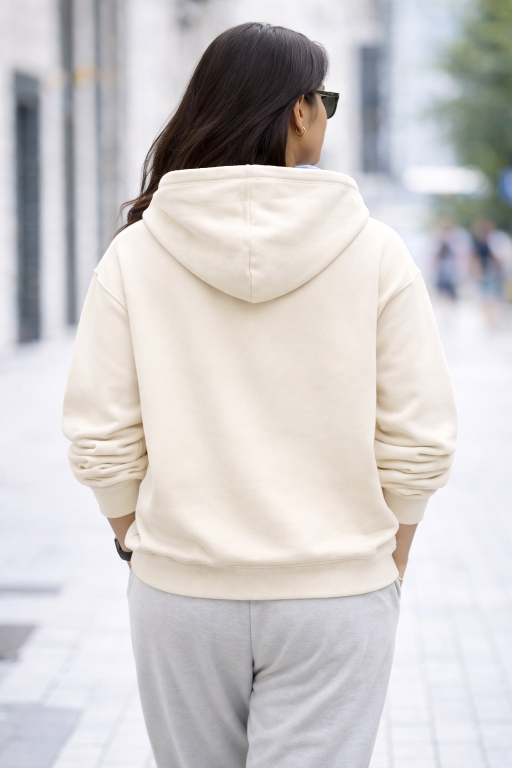 Heavy Oversized Hoodie – 430 GSM Cotton Brushed Loop knit - Off White