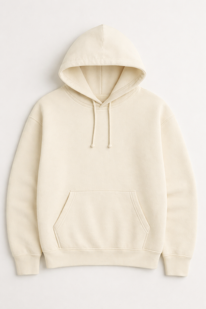 Heavy Oversized Hoodie – 430 GSM Cotton Brushed Loop knit (88% Cotton / 12% Polyester) - Off White