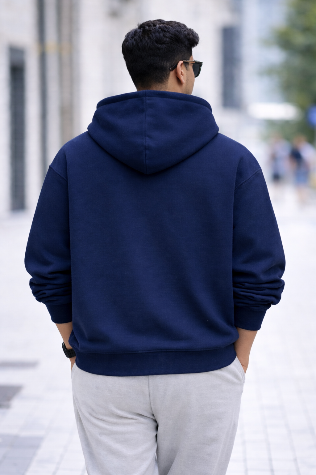 Heavy Oversized Hoodie – 430 GSM Cotton Brushed Loopknit - Navy Blue
