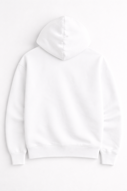 Heavy Oversized Hoodie – 430 GSM Cotton Brushed Loop knit (88% Cotton / 12% Polyester) - White