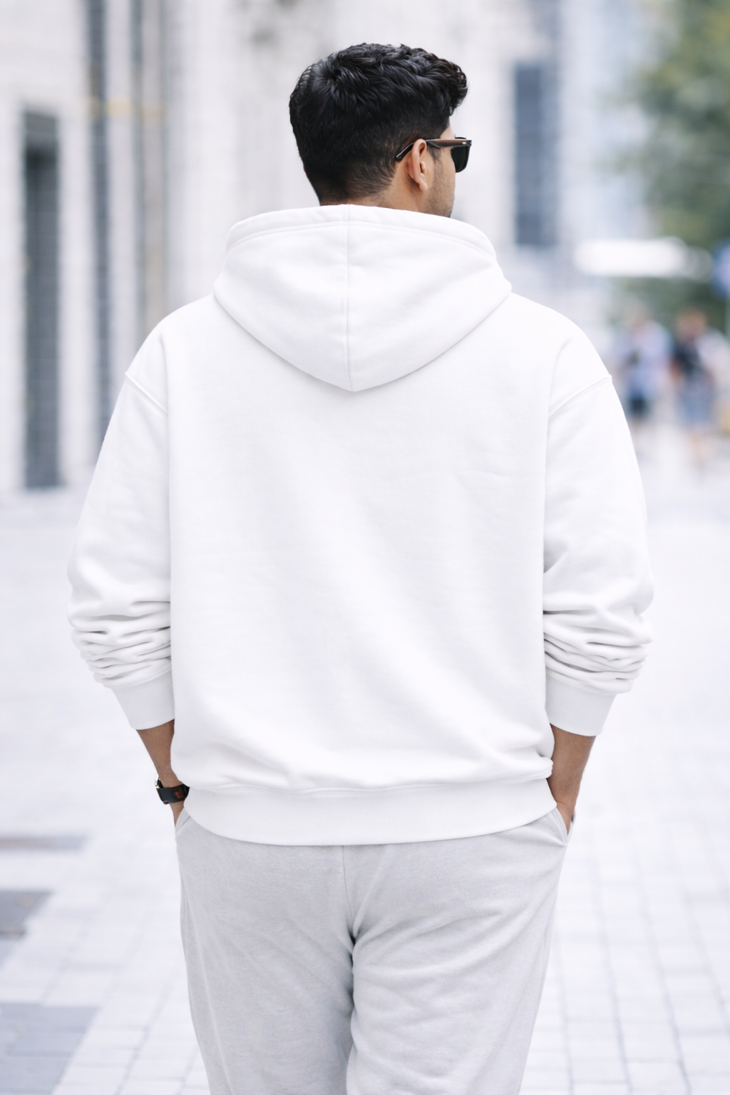 Heavy Oversized Hoodie – 430 GSM Cotton Brushed Loop knit - White