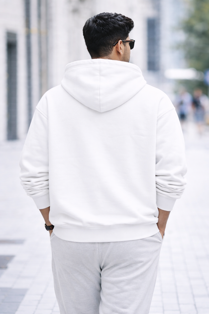 Heavy Oversized Hoodie – 430 GSM Cotton Brushed Loop knit (88% Cotton / 12% Polyester) - White