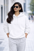 Heavy Oversized Hoodie – 430 GSM Cotton Brushed Loop knit - White