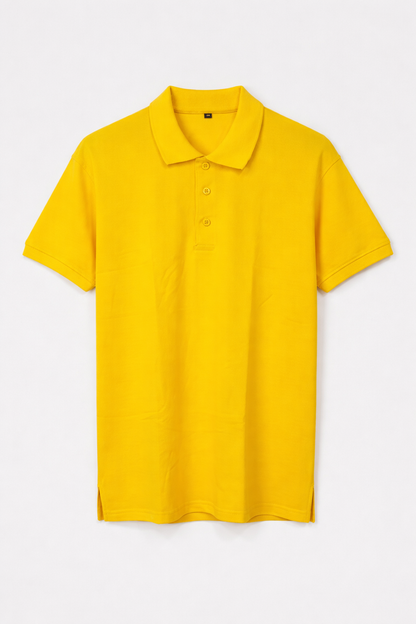 Yellow - Premium 100% Combed Compact Cotton Polo T-Shirt | Soft • Durable • Breathable