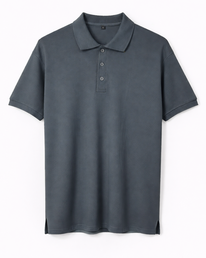 Iron Grey - Premium 100% Combed Compact Cotton Polo T-Shirt | Soft • Durable • Breathable