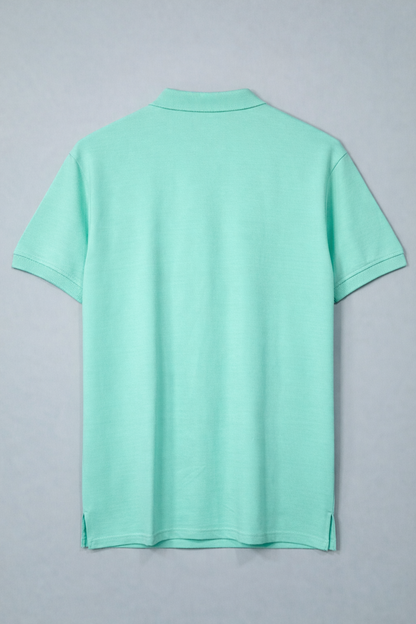 Sea Blue Premium 100% Combed Compact Cotton Polo T-Shirt | Soft • Durable • Breathable