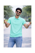Sea Blue Premium 100% Combed Compact Cotton Polo T-Shirt