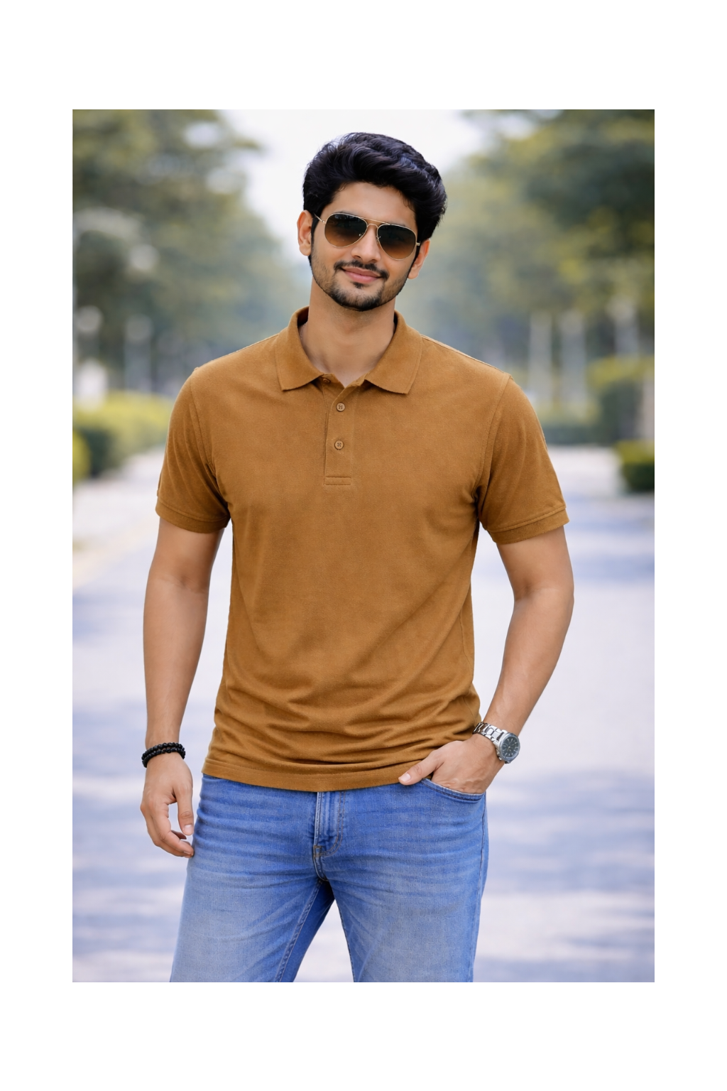 Snuff Brown - Premium 100% Combed Compact Cotton Polo T-Shirt
