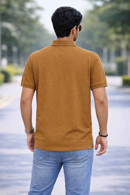 Snuff Brown - Premium 100% Combed Compact Cotton Polo T-Shirt | Soft • Durable • Breathable