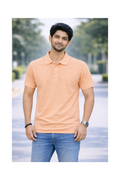 Peach - Premium 100% Combed Compact Cotton Polo T-Shirt