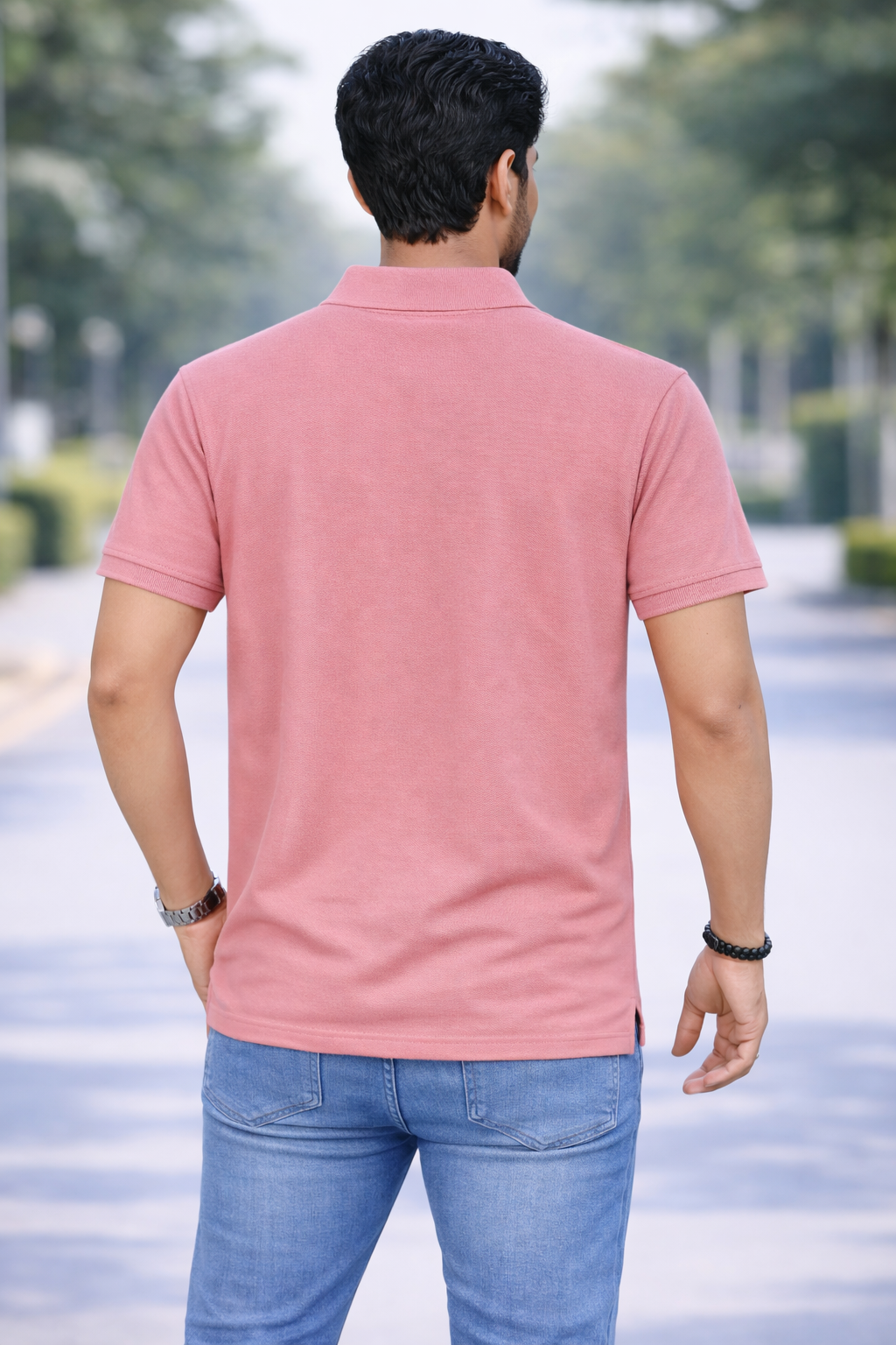 Onion Pink - Premium 100% Combed Compact Cotton Polo T-Shirt |